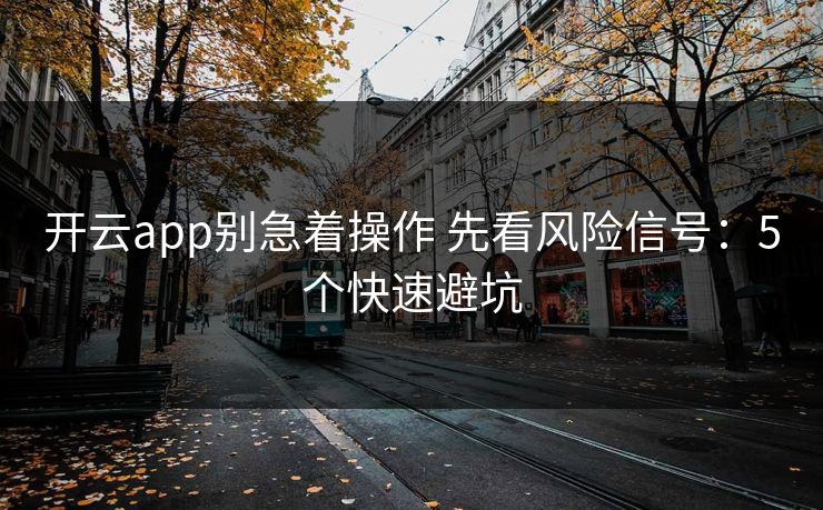 开云app别急着操作 先看风险信号：5个快速避坑