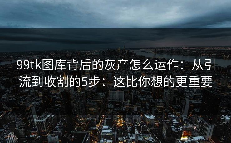 99tk图库背后的灰产怎么运作：从引流到收割的5步：这比你想的更重要