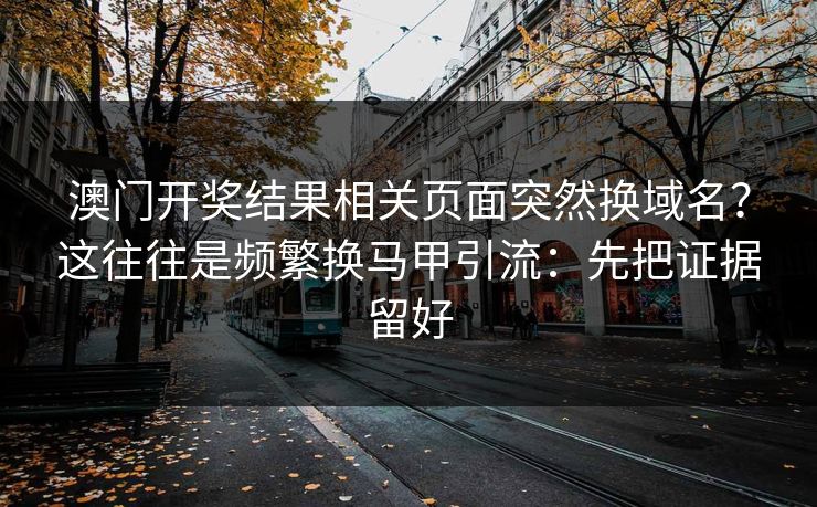 澳门开奖结果相关页面突然换域名？这往往是频繁换马甲引流：先把证据留好