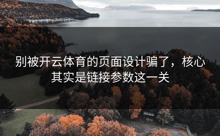 别被开云体育的页面设计骗了,核心其实是链接参数这一关 别被开云体育的页面设计骗了,核心其实是链接参数这一关